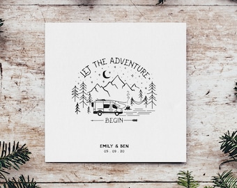 Personalised Vanlife Card Let The Adventure Begin Campervan Card Custom Engagement Date Card Camping Card For Couple Goals Adventure Card