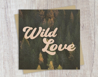 Wild Love Card Adventure Card Retro Vintage Aesthetic Wedding Card Outdoosy Couple Goals Nomadic Art Print Travelling Couple Anniversary