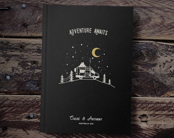 L'aventure vous attend Journal personnalisé pour camping-car Van Life Gift Nouveau carnet de voyage aventure Van Life Journal Accessoires de camping-car