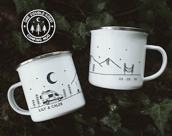 Personalised Vanlife Mug Campervan Enamel Camp Mug Custom Camping Mug For Couples Vanlife Gift Mug RV Accessories Camping Gift || ONE MUG