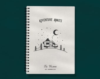 Adventure Awaits Personalised Note Campervan Notebook Gift For Couple Vanlife Gift