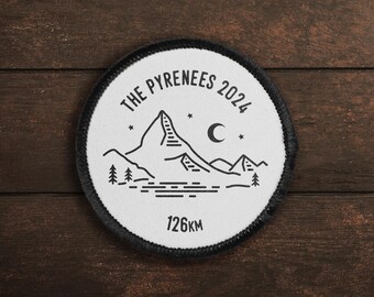Customisable Hiking Challenge Walking Patch Walkers Milestone Personalised Hiker Gift Travel Adventure Memories Your Custom Text