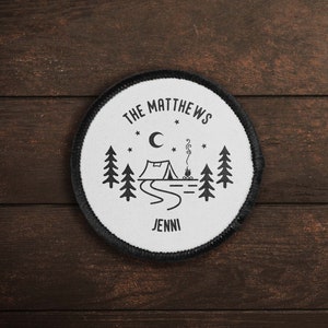 Personalised Camping Gift Printed Patch Camping Accessories Backpack Patch Outdoorsy Couple Gift Camping Memories Adventure Family