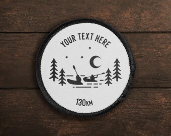 Customisable Kayaking Printed Patch Personalised Canoeing Gift Travel Gift For Kayaking Adventure Memories - Your Custom Text