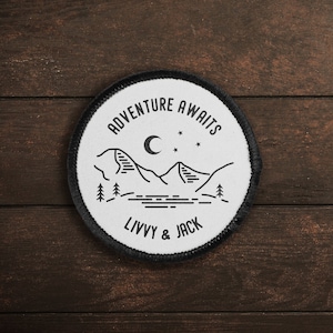 Adventure Awaits Printed Patch Personalised Gift Travel Couple Goals Camping Anniversary Gift Camping Memories Adventure Patch
