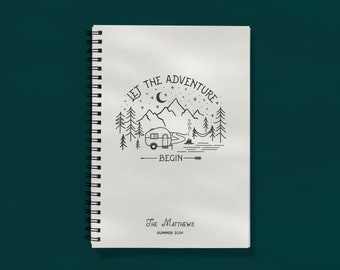 Personalised Camping Notebook Let The Adventure Begin Caravan Lover Gift Customisable Camper Gift - Choose Your Setup