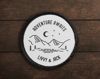 Adventure Awaits Printed Patch Personalised Gift Travel Couple Goals Camping Anniversary Gift Camping Memories Adventure Patch