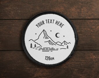 Customisable Hiking Challenge Walking Patch Walkers Milestone Personalised Hiker Gift Travel Adventure Memories Your Custom Text