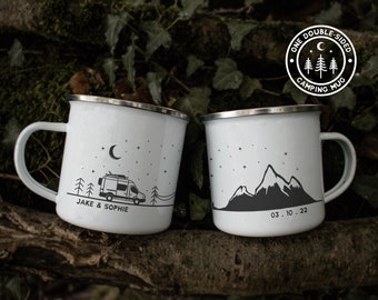 Couples Mug Personalised Outdoor Mug Van Life Gifts Enamel Coffee Mug RV Accessories Outdoorsy Couple Camp Mug