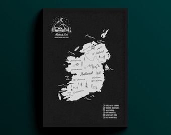 Ireland & Northern Ireland Trip Map Push Pin Travel Map Personalised Camping Gifts Travel Tracker Trip Planner For Outdoorsy Couple