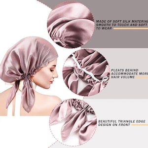  4 Pieces Extra Large Satin Sleep Cap for Long Hair,Long  Dreadlock Night Sleep Bonnet for Women : Beauty & Personal Care