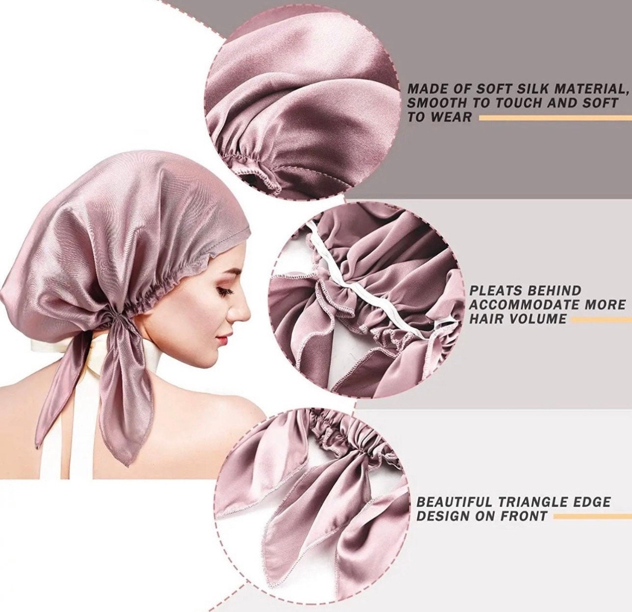 Custom Logo Repeated Bonnet / Edge Wraps, Silk Satin Soft Bonnet, Frontal  Scarf, Personalized Sleeping Cap, Hair Protect Bonnet Edge Wraps 