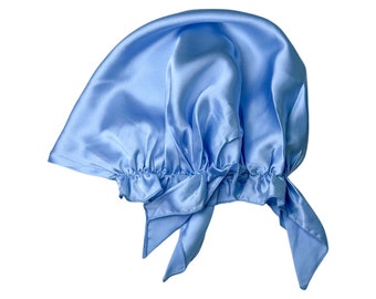 Large Mulberry Silk Bonnet, Silk Bonnet Hair Wrap for Sleeping, Sleep Cap with Elastic Soft Band, Gifts For Her. Breathable Hair Bonnet