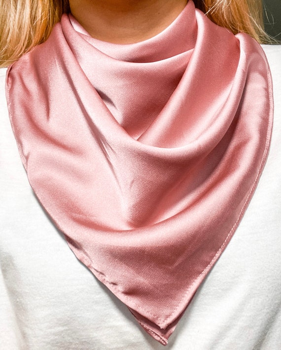 100% Mulberry Silk Large Bandana, Turban Ponytail Square Hair
