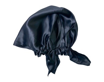 Black Mulberry Silk Bonnet, Silk Sleep Cap, Gifts For Her, Hair Bonnets For Women, Silk Bonnet For Natural Hair, Christmas Gift For Her