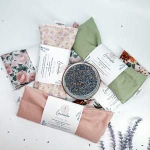 Almohada relajante para los ojos de lavanda y linaza orgánica / máscara para ojos con peso para dormir / almohada para microondas, regalos para empleados / relleno de medias