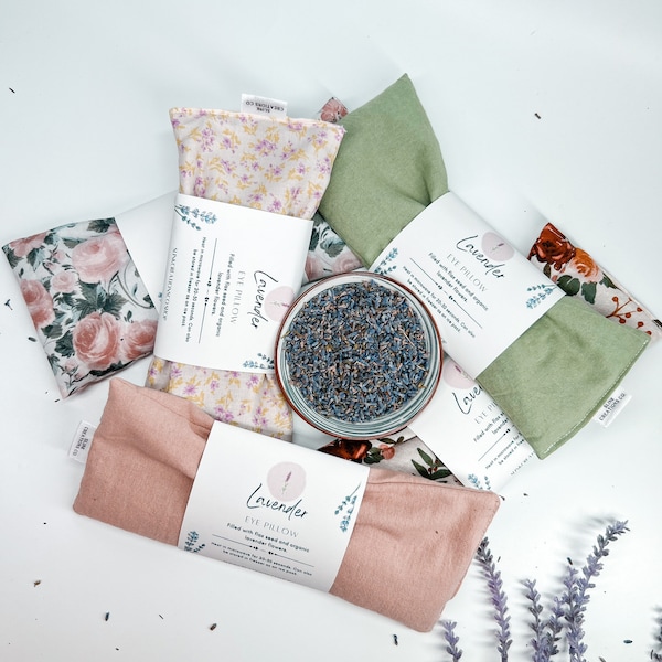 Organic lavender and flaxseed relaxing eye pillow | sleep weighted eye mask / microwaveable eye pillow, employee gifts / stocking stuffer