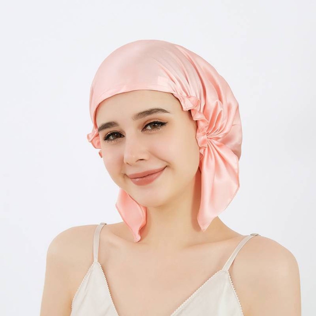 100% Mulberry Silk Hair Wrap, Sleeping Bonnet Cap, Handmade Night Hat ...