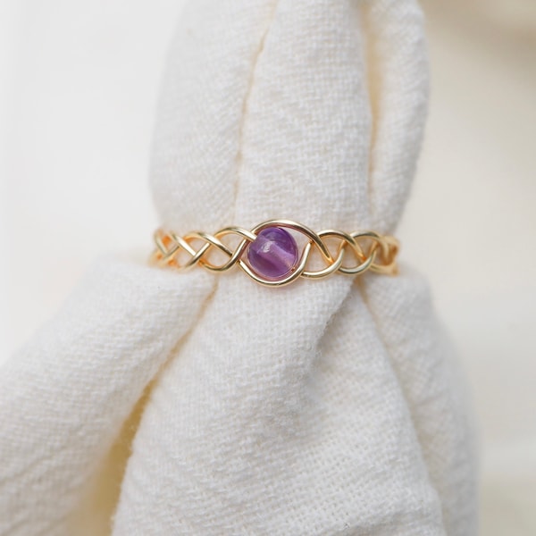 Unique Gemstone Ring, Natural Healing Crystal, Gift idea, Stocking Stuffer, Amethyst Ring, Gemstone Ring With Healing, Cute Rings