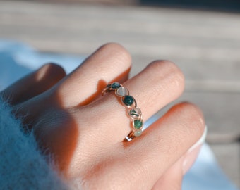 Custom dainty crystal rings | wire wrapped rings | unique braided gemstone rings cute beaded rings personalized rings for woman ring
