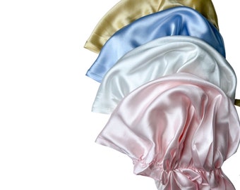 2 Berretti A Onda Elasticizzati In Raso Nero Per Uomo, Morbidi E Traspiranti, Per Dormire E Fissare I Capelli