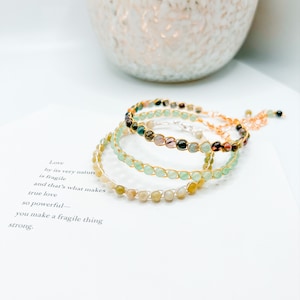 Adjustable healing braided bracelet Crystal, beaded Dainty bracelet, Personalized jewelry, Natural Gemstone bracelet