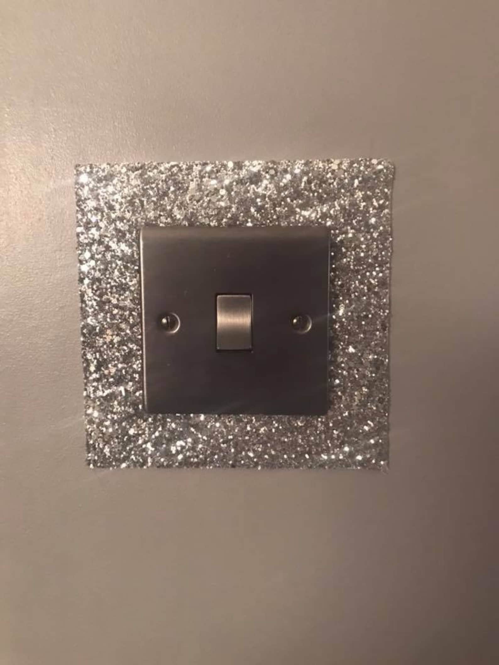 Glitter Light Switch plate surround cover plastic backed Etsy
