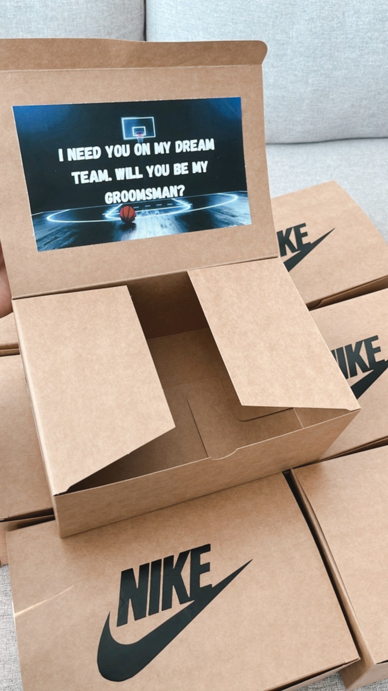 Bachelor Party Sports Theme Proposal Basketball Groomsmen Box Groomsman Gift Label for Wedding