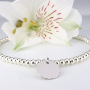 Minimalist engraving bracelet 925 sterling silver engraving plate personalized