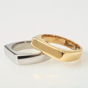 Anillo de sello grabado, anillo de pareja personalizado, anillo grabado, acero inoxidable, oro, plata, anillo apilable, anillo grabado, anillo con nombre, regalo para novio/novia