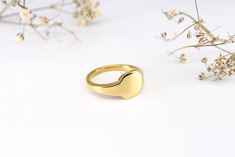 Unisex Gravur Siegelring personalisierbar Statement Ring individualisierbar gold Herrenring Name Initial Datum Symbol Gravurring Geschenk Bild 9