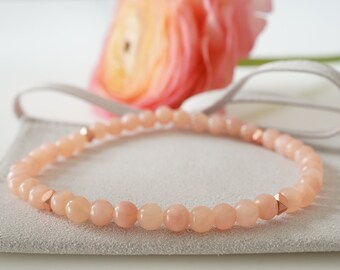 Bracelet Jade Gemstone Pearl Bracelet Friendship Bracelet Rose Gold Plated Gift Girlfriend