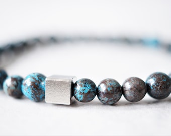 Graveren Armband aanpasbaar Aanpasbaar Turquoise Kraal Armband Graveerplaten Graveren Lint Gift Unisex