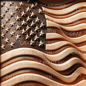 Fichier de gravure laser | Illusion 3D | Gravure PNG | Glowforge | Drapeau américain | PNG Brûler | Fichier numérique | Conception patriotique | Xtool4