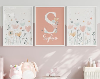 Custom Name Wildflower Print – Personalized Nursery Decor (Digital Download)