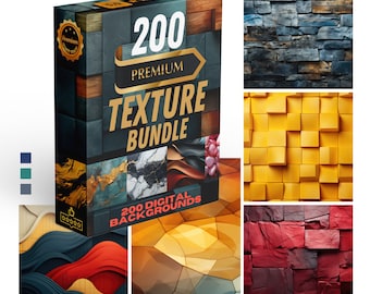 200 High-Resolution Texture Pack - Premium Digital Backgrounds Bundle for Instant Download, Versatile Use in All Projects, Design Resources