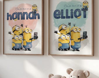 Cartoon Nursery Print | Personalized Kids Room Decor (Digital Download)
