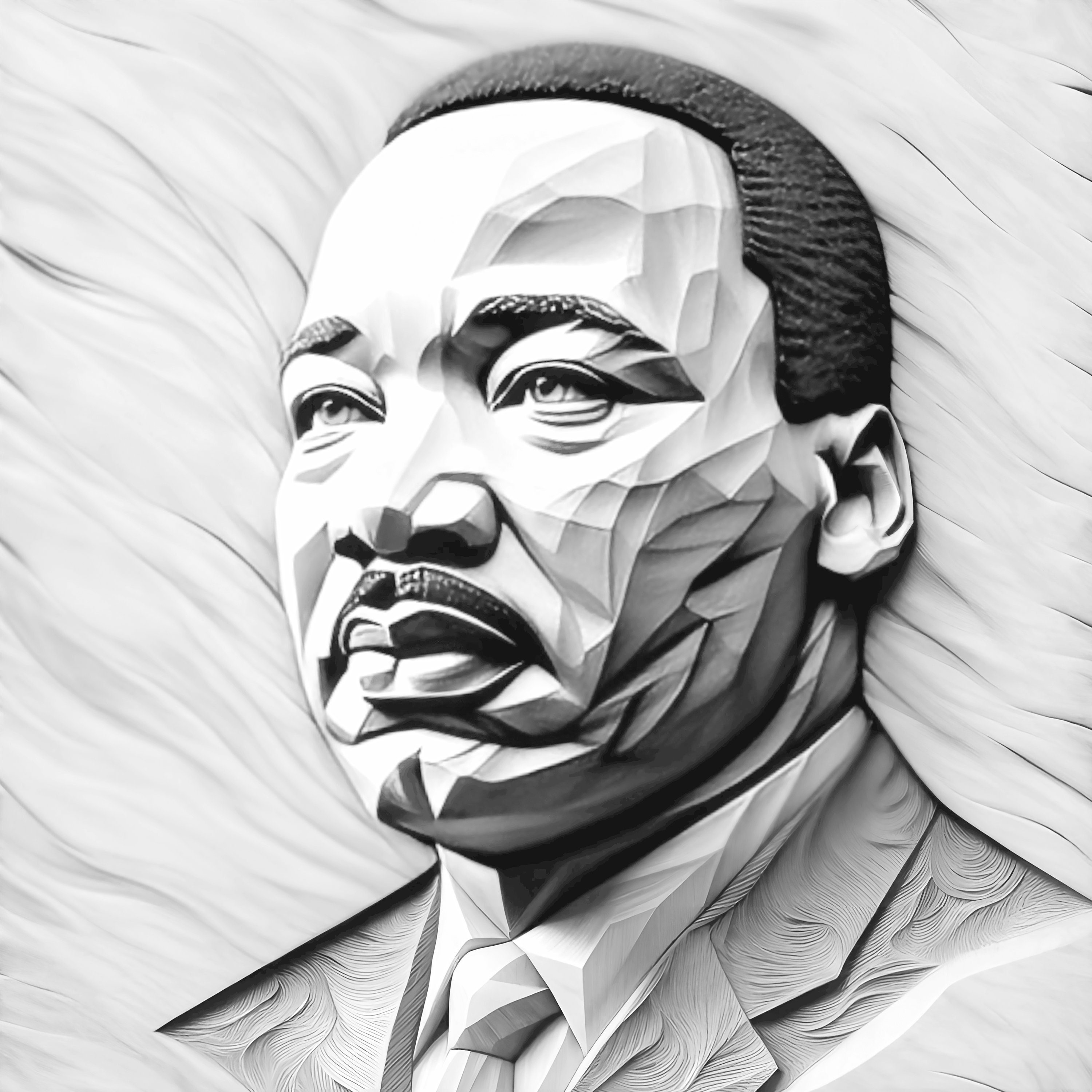 Martin Luther King Laser Engrave 3D Illusion File | Glowforge, Xtool ...