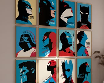 Superhero Motivational Prints | Kids Room Decor (Digital Download)