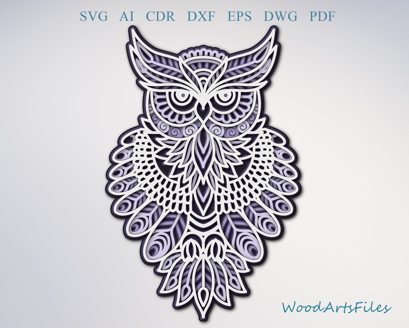 Owl Digital File laser cut file owl svg multilayer laser Etsy