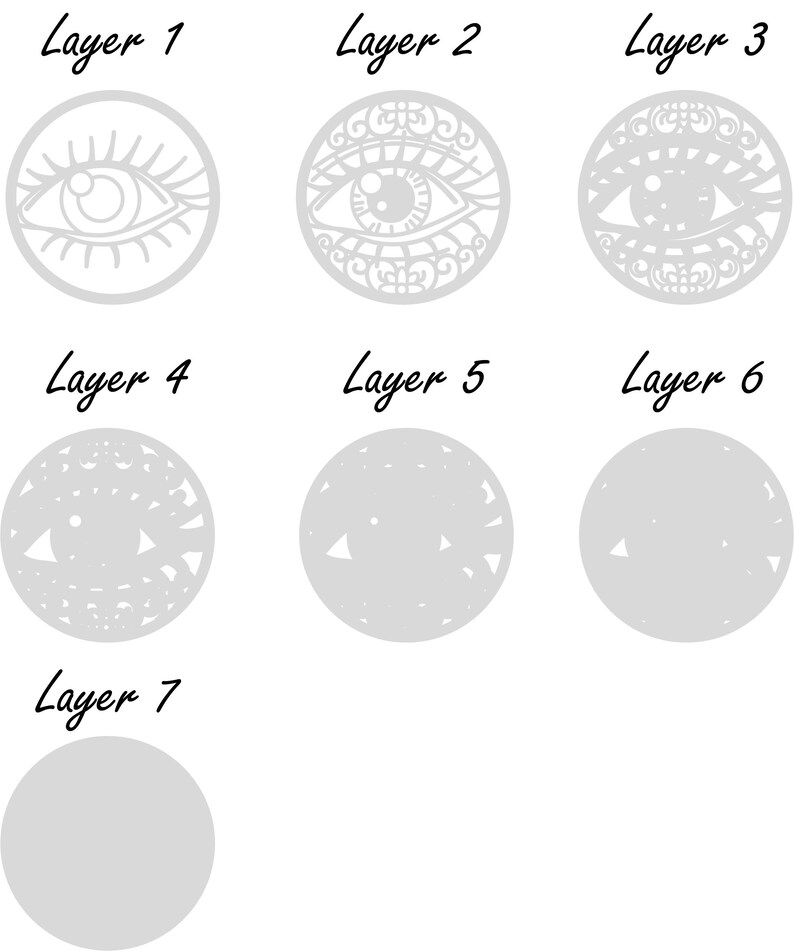 eye svg multilayer laser file Eye Digital File dxf svg pdf eps dwg ai. eye cricut laser cut file svg files for cricut mandala file