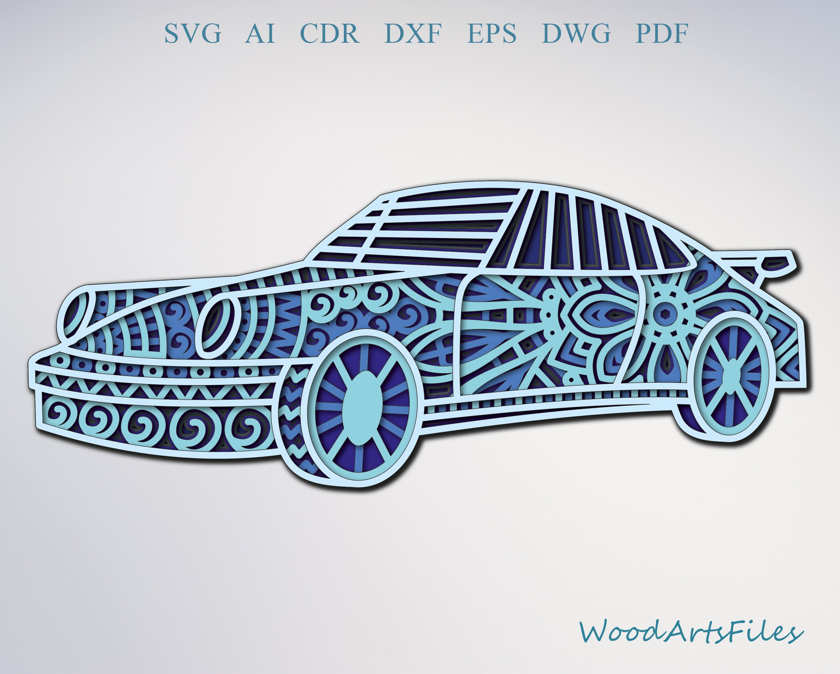 Car Digital File laser cut file car svg multilayer laser Etsy