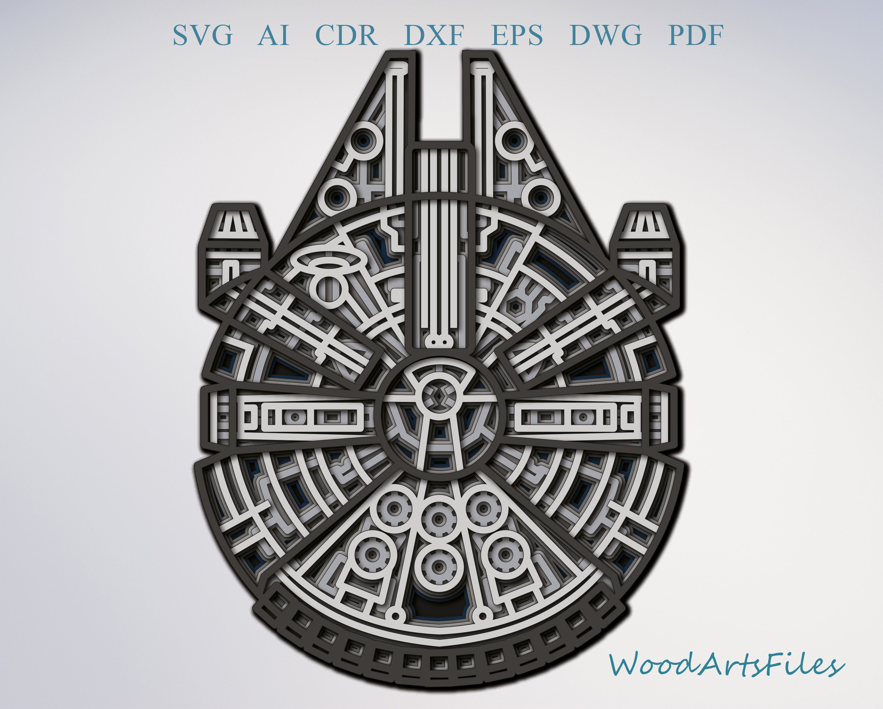 Millenium Falcon Digital File laser cut file millenium Etsy