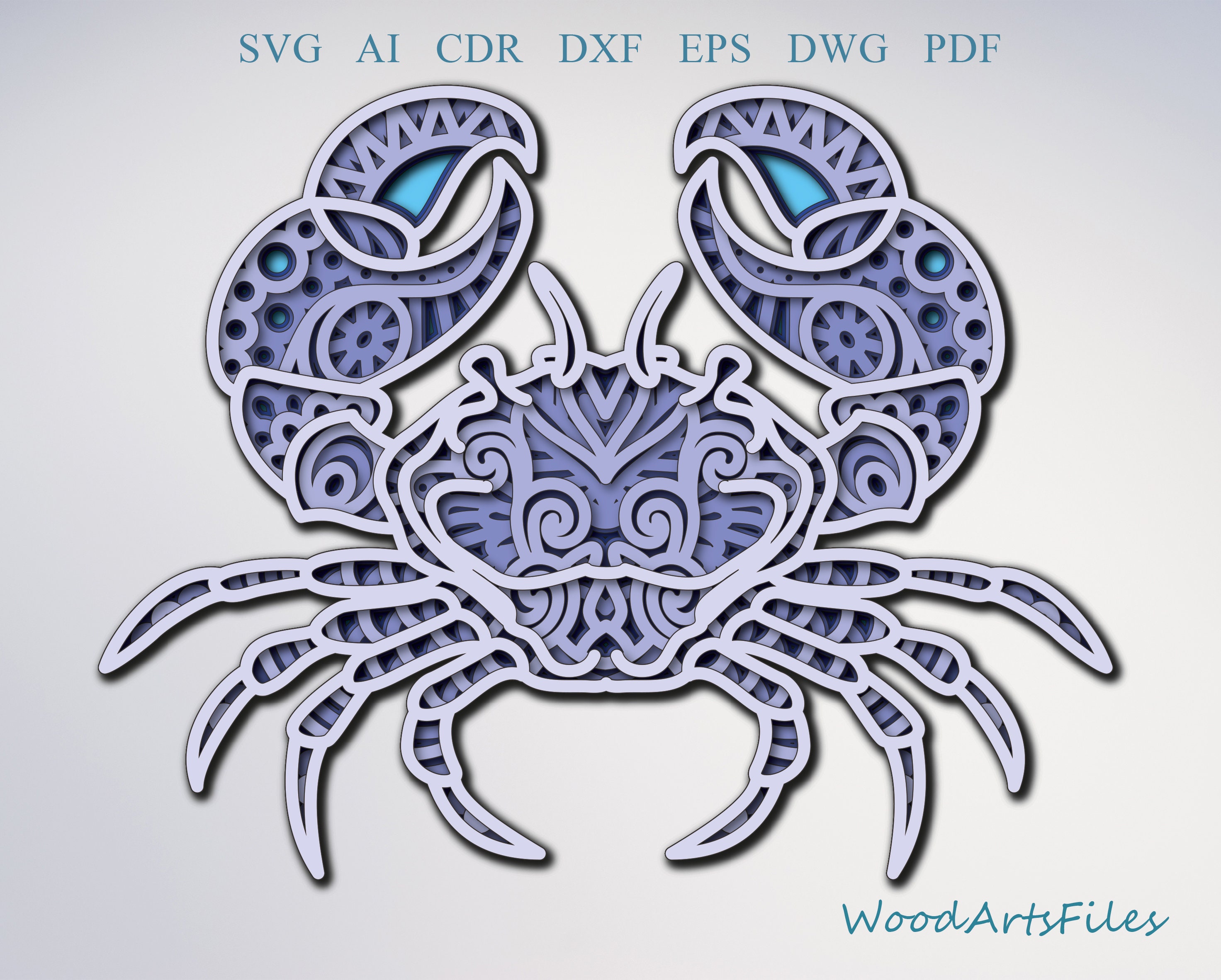 Crab Digital File laser cut file crab svg multilayer laser Etsy