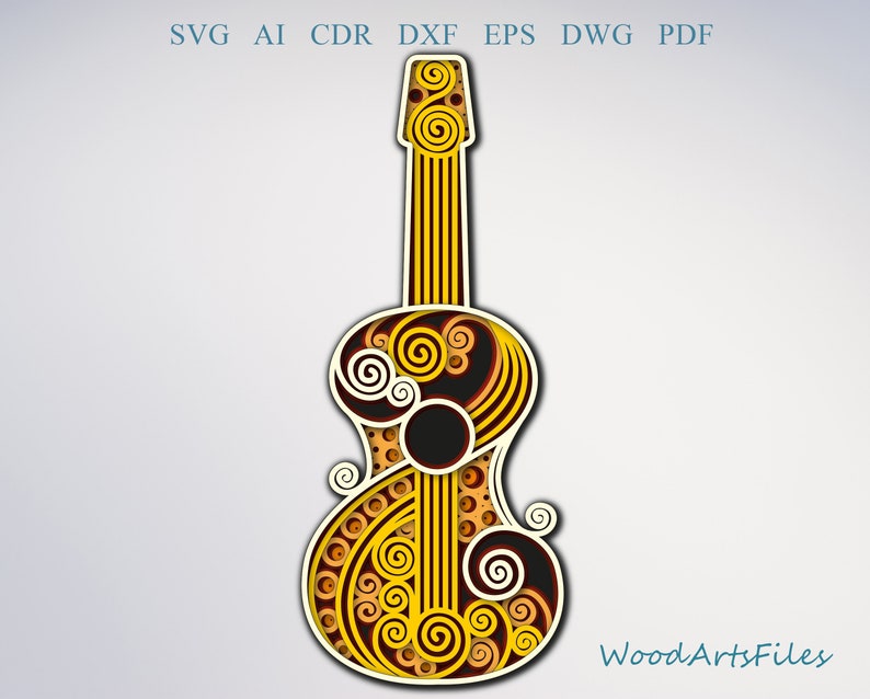 Download Laser Cut File Dxf Svg Pdf Eps Guitar Cricut Mandala File Multilayer Laser File Guitar Digital File Svg Files For Cricut Guitar Svg Drawing Illustration Digital Deshpandefoundationindia Org