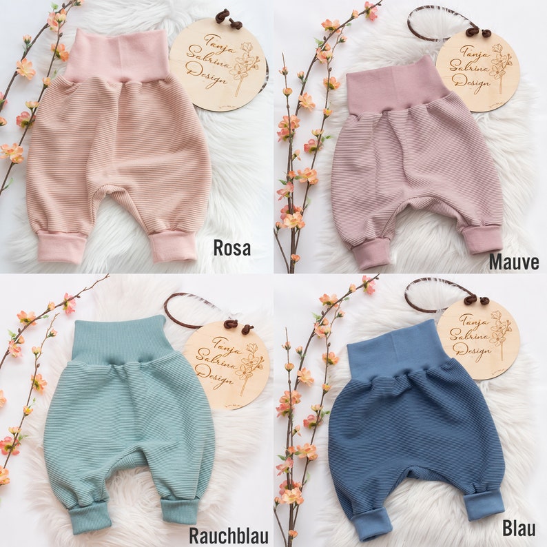 Pumphose Gr. 44 u. 50/56 98-104 Ripp-Jersey verschiedene Farben Baby Kleinkind Doppelgröße Mitwachs-Bündchen Frühchen-Größe 44 bis 98/104 Bild 5