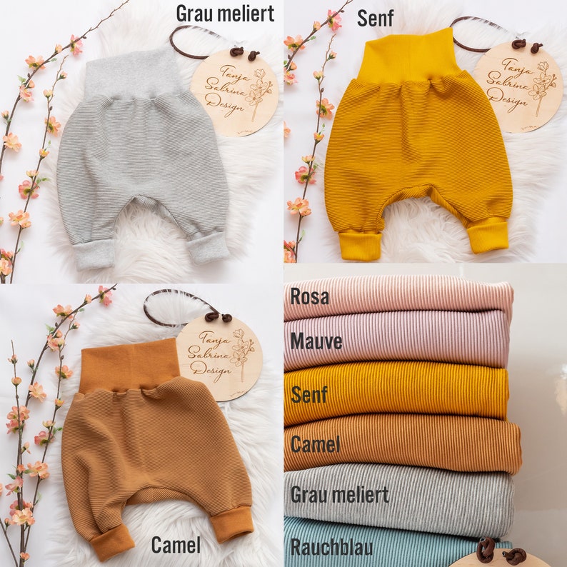 Pumphose Gr. 44 u. 50/56 98-104 Ripp-Jersey verschiedene Farben Baby Kleinkind Doppelgröße Mitwachs-Bündchen Frühchen-Größe 44 bis 98/104 Bild 6