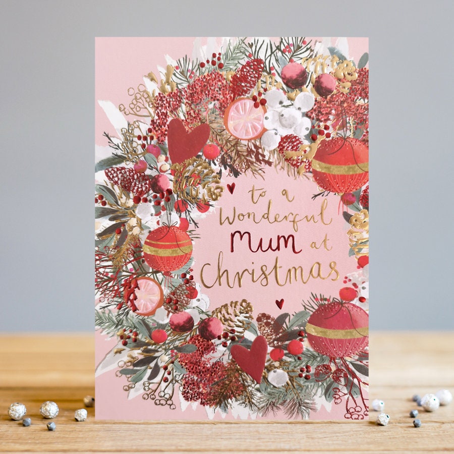 Wonderful Mum At Christmas Greeting Card Blank Inside - UK