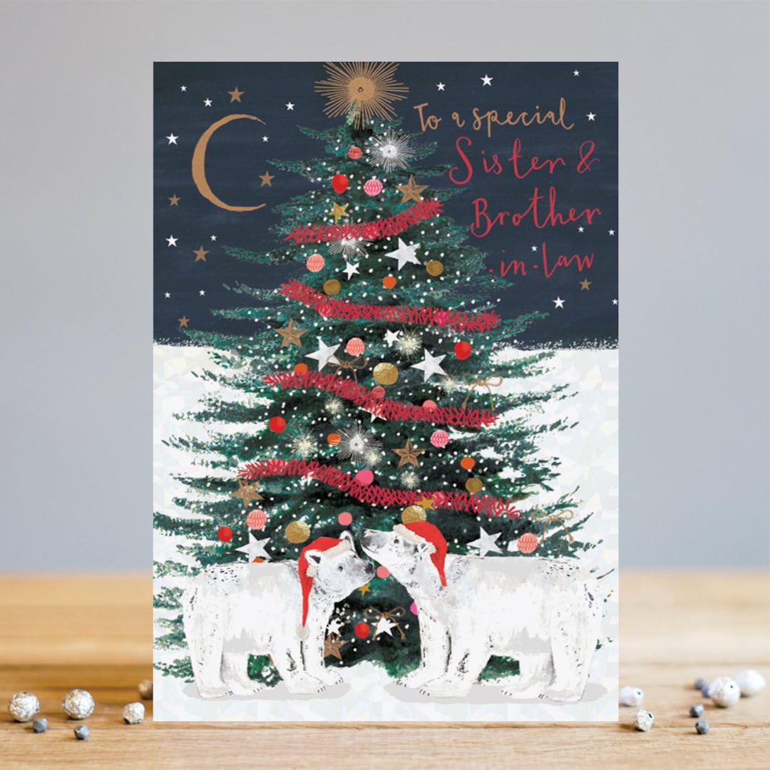 Merry Christmas Sister &amp; Brother-in-law Bears Tree Xmas Blank Inside