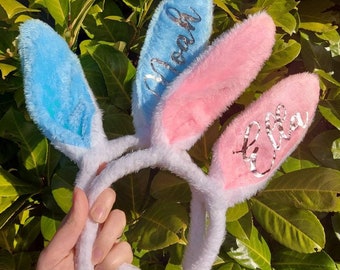 Easter Gift, Personalised Easter Bunny Ears, First Easter, Rabbit headband, Fancy Dress, Children's present, Rabbit Gift, Egg Hunt Prize